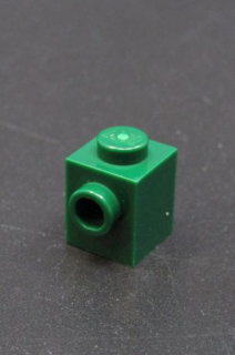 Lego kostička 1x1 s nopem na jedné straně - tmavě zelená