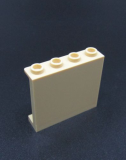 Lego panel 1x4x3 s bočníma podpěrama - béžový