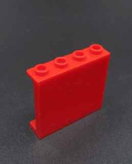 Lego panel 1x4x3 s bočníma podpěrama - červený