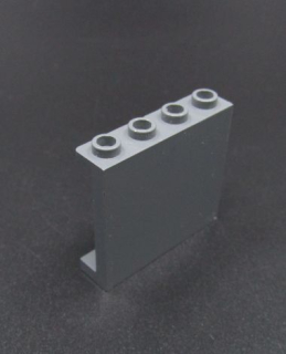 Lego panel 1x4x3 s bočníma podpěrama - tmavě šedý - dark bluish gray