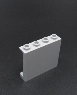Lego panel 1x4x3 s bočníma podpěrama - světle šedý - light bluish gray