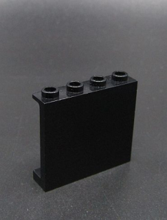 Lego panel 1x4x3 s bočníma podpěrama - černý