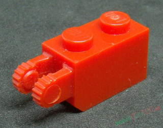 Lego kostička závěs 1x2 červená