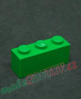 Lego kostička 1x3 zelená 