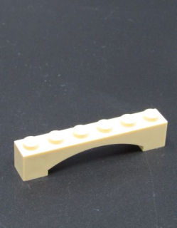 Lego most oblouk nízký 1x6 - béžový