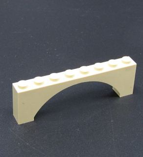 Lego most oblouk  1x8x2 - béžový