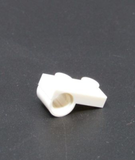 Lego destička speciální s otvorem 1x2  - bílá