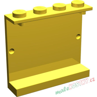 Lego panel 1 x 4 x 3 - hladký žlutý 