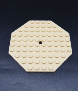 Lego destička 10x10 osmiúhelník - béžový