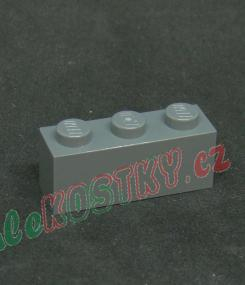 Lego kostička 1x3 tmavě šedá - dark bluish gray