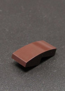 Lego destička zaoblená 2 x 1 x 2/3 - tmavě hnědá