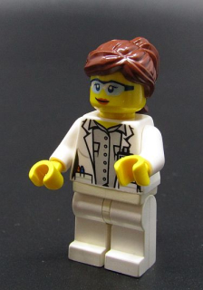 Lego city figurka vědkyně - PRASKLÉ TĚLO