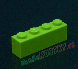 Lego kostička 1x4 světle zelená - lime