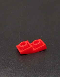 Lego destička zaoblená 2 x 1 x 2/3 Inverted - červená