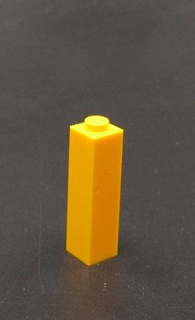 Lego kostka vysoká 1x1x3 - jasně světle oranžová 
