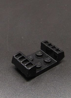 Lego destička šikmá inverted 4x2 s mřížkou - černá