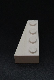 Lego kostička klínová - levá - bílá