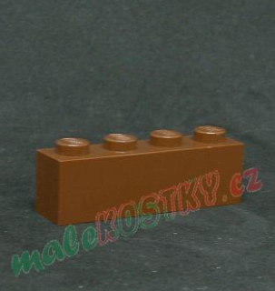 Lego kostička 1x4 hnědá - reddish brown