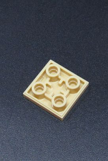 Lego destička hladká zespodu - 2x2 - béžová