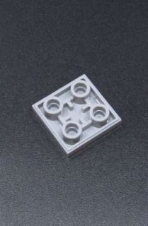 Lego destička hladká zespodu - 2x2 - světle šedá - light bluish gray