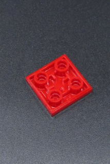 Lego destička hladká zespodu - 2x2 - červená