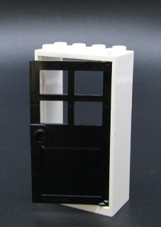 Lego dveře 2x6x6 - bílo/černé