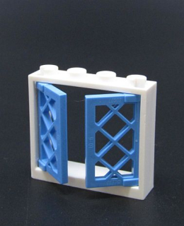 Lego okno 1x4x3 - bílo/modré