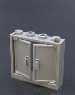 Lego okno 1x4x3  - tmavě šedé - dark bluish gray