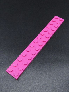 Lego destička 2x14 tmavě růžová