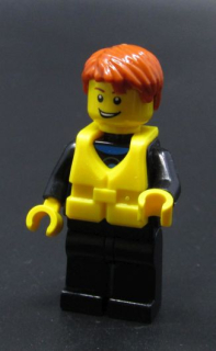 Lego city figurka s vestou - PRASKLÉ RUCE+TĚLO