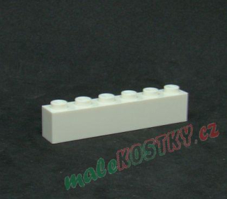 Lego kostička 1x6 bílá