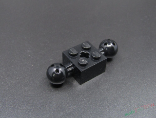 Lego Technic kostička s kulovými klouby 2x2 + otvor pro křížový pin - černá
