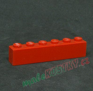 Lego kostička 1x6 červená 