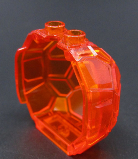 Lego kámen - balvan - polovina - průhledný oranžový