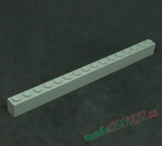 Lego kostička 1x16 - světle šedá - light gray