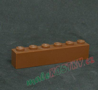 Lego kostička 1x6 hnědá - reddish brown