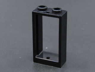 Lego okno 1x2x3 - černé s čirým sklem