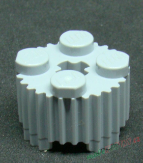 Lego kostička kulatá 2x2 vroubkovaná světle šedá - light bluish gray