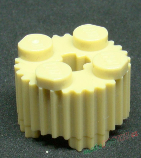 Lego kostička kulatá 2x2 vroubkovaná béžová
