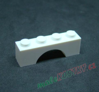 Lego most oblouk nízký 1x4 - bílý