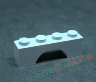 Lego most oblouk nízký 1x4 - světle šedý - light bluish gray