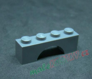 Lego most oblouk nízký 1x4 - tmavě šedý - dark bluish gray