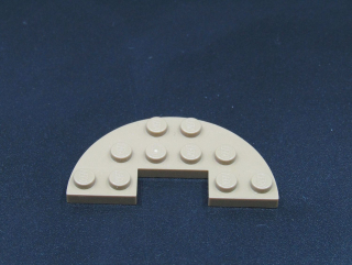 Lego destička zaoblená 3x6 - tmavě béžová