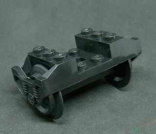 Lego vlak - náprava s koly - černá