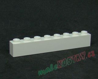 Lego kostička 1x8 bílá