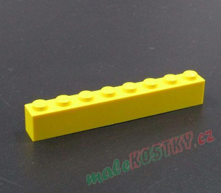 Lego kostička 1x8 žlutá