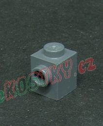 Lego kostička 1x1 s nopem na jedné straně tmavěšedá - dark bluish gray