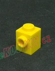 Lego kostička 1x1 s nopem na jedné straně - žlutá