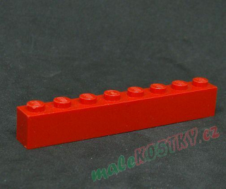 Lego kostička 1x8 červená