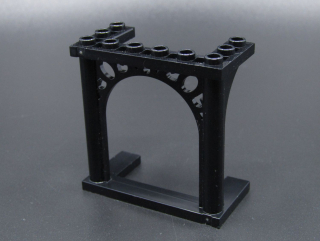 Lego oblouk s ornamenty 3x6x5 - černý